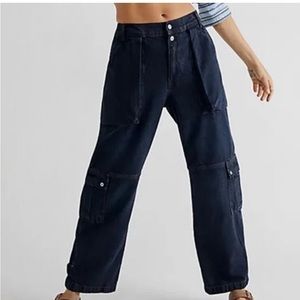 Free People Marx Slouchy Cargo Utility Jeans